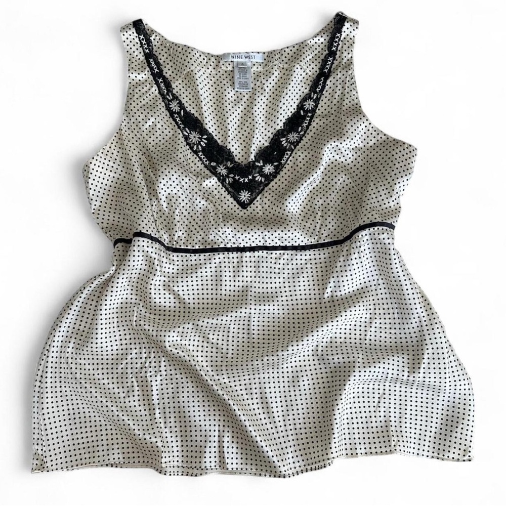 VINTAGE 90s silk and lace tank top